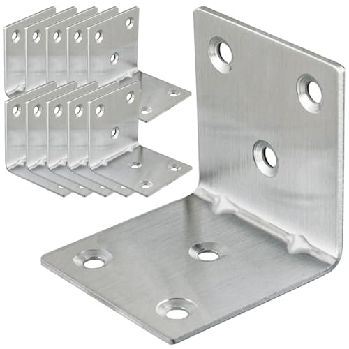 20PCS L Brackets Corner Bracket 2"x2"x2", Heavy Duty Corner Brace for Wood, Right Angle Brackets, 50MM 2Inch Wide 90 Degree Bracket for Wooden Frame Furniture Shelves Chairs - size: 2"x2"(Silver)