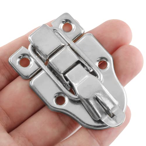 Zorfeter 2Pcs Modern Silver Duckbilled Hasp Clasp Latch Lock - color: Silver