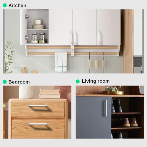 5" (128mm) Hole Centers Brushed Nickel Stainless Steel Cabinet Pulls 20 Pack - Handles for Kitchen Cabinets, Bathroom Drawers & Dressers - color: Brushed Nickel, size: 5 Inch Hole Centers