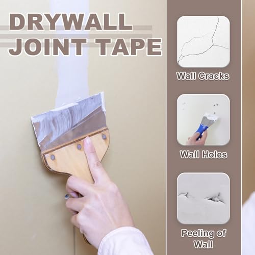 uxcell Drywall Joint Tape, 2" x 295Ft Self-Adhesive Fiberglass Cement Board Mesh Tape, Crack Patch Fabric for Wall Sheetrock Ceiling Crack Repairing Strengthening, White - size: 2" x 295Ft