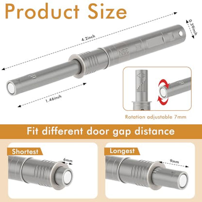 Lounsweer 50 Pack Magnetic Push Latches for Cabinets, Gray Long - color: Gray, size: Long