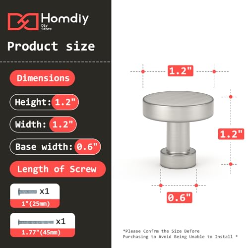 homdiy 30 Pack Brushed Nickel Cabinet Knobs, Round Dresser Knobs - color: Brushed Nickel