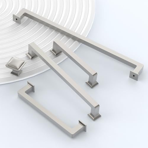 Brushed Satin Nickel Cabinet Handles Kitchen Pulls 3.75 Inch 10 Pack - color: Brushed Satin Nickel, size: 3.75" Hole Center