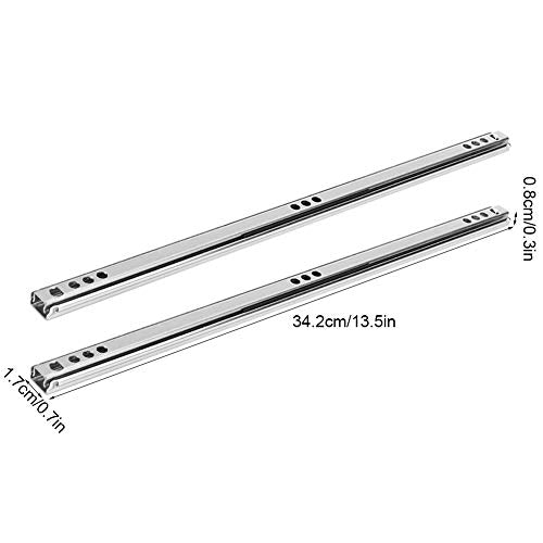 Bidirectional Drawer Slides 2-Pack Cold Rolled Steel 342mm Extension Rail