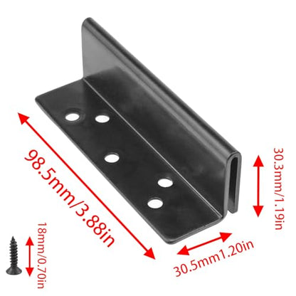 2PCS Heavy-Duty Frame Column Brackets Black Double-Hook Groove