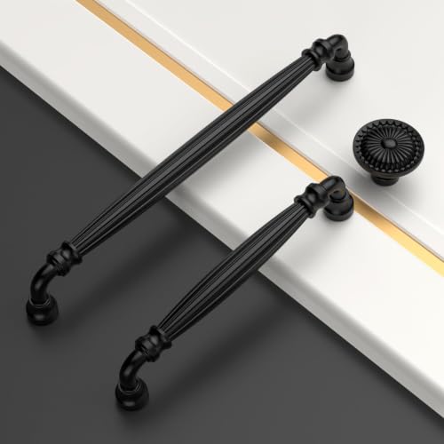 Asidrama 10 Pack 7.5 inch Matte Black Kitchen Cabinet Handles - color: Matte Black, size: 7.5" Hole Center(192mm)