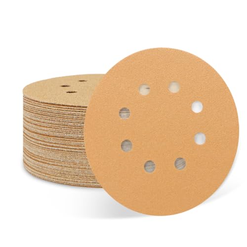 50 PCS 100 Grit 5 Inch 8 Hole Sanding Discs - style: 100 Grit,50-Pack
