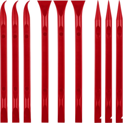 Honoson 9 Pcs Cleaning Scraper Tool Detailing Picks Non Scratch, Red - color: Red