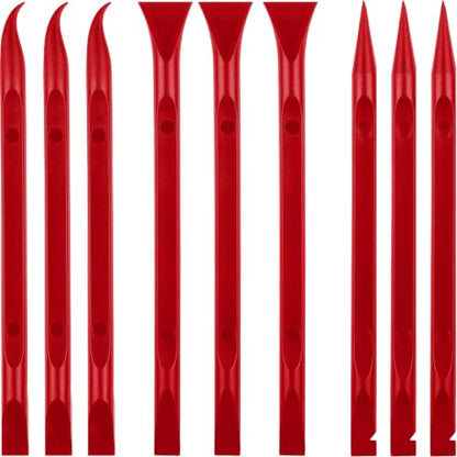 Honoson 9 Pcs Cleaning Scraper Tool Detailing Picks Non Scratch, Red - color: Red