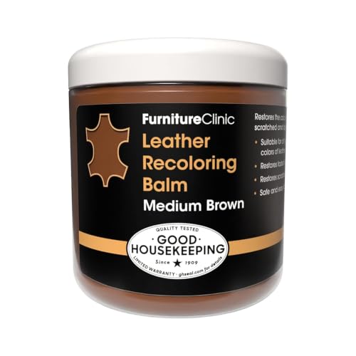 Furniture Clinic Leather Recoloring Balm, Medium Brown Leather Dye - color: Medium Brown, size: Balm