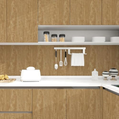 Peel and Stick Wallpaper Brown Wood Grain Contact Paper 15.7" x 275.6" - color: Brown, size: 15.7" x 275.6"