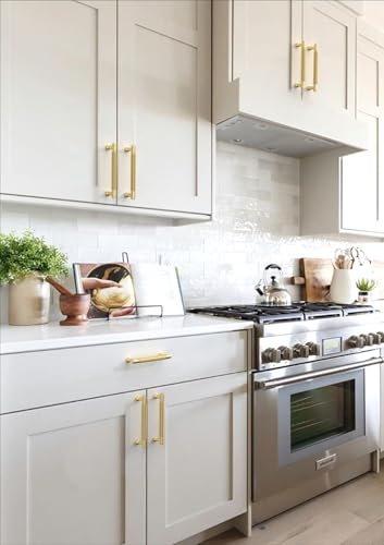 10 Pack Brushed Gold Knurled Cabinet Pulls 5 Inch(128mm) Kitchen Cabinet Handles Cabinet Hardware Drawer Pulls - color: Brushed Gold, size: 5" Hole Center