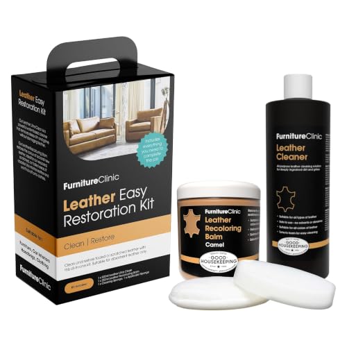 Furniture Clinic Leather Easy Restoration Kit, Camel, 4 Piece - color: Camel, size: Easy Kit