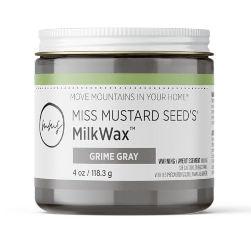 Miss Mustard Seed's MilkWax Grime Wood Wax for Furniture & Cabinets, 4 oz. - color: Grime Gray, size: 4 Ounce (Pack of 1)