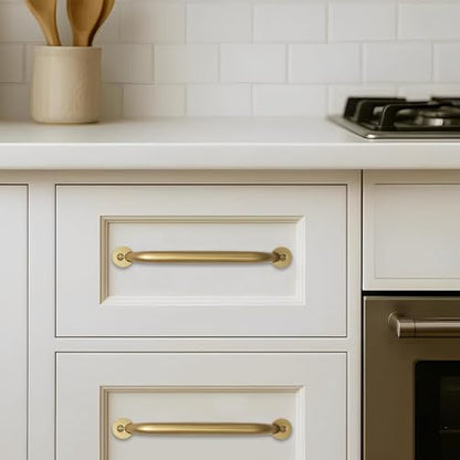 10 Pack 3-1/2 inch Hole Center Brushed Gold Cabinet Pulls - Heavy Duty Solid Drawer Matte Gold Hardware Handles Kitchen Vanity Bathroom Handles - color: Gold, size: 3-1/2"(89mm) Hole Center
