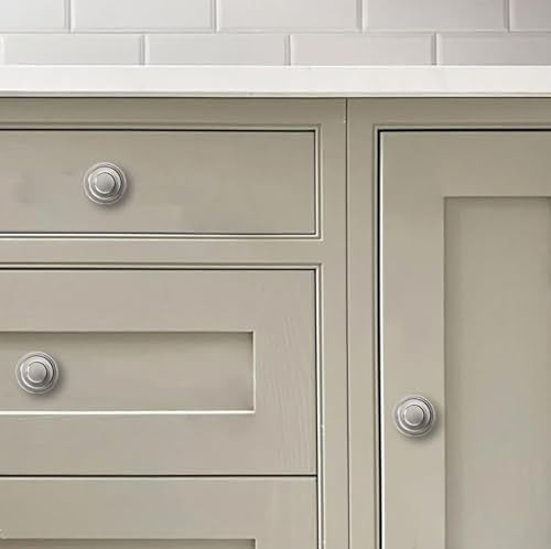 khtumeware 10 Pack 1-1/4 Inch(32mm) Brushed Satin Nickel Round Cabinet Knobs Heavy Duty Soild Cabinet Knobs Kitchen Cabinet Hardware for Cupboard Drawer Handles - color: Brushed Nickel, size: 1-1/4"(32mm)Diameter