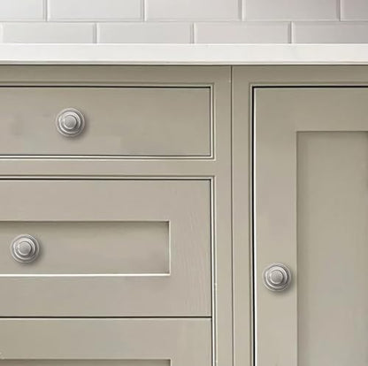 khtumeware 10 Pack 1-1/4 Inch(32mm) Brushed Satin Nickel Round Cabinet Knobs Heavy Duty Soild Cabinet Knobs Kitchen Cabinet Hardware for Cupboard Drawer Handles - color: Brushed Nickel, size: 1-1/4"(32mm)Diameter