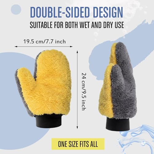 Paint Mitt Stain Gloves Reusable Microfiber - color: Gray,yellow