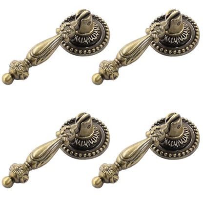 Bonsicoky 6PCS Antique Style Tear Drop Pulls, Bronze - color: Bronze