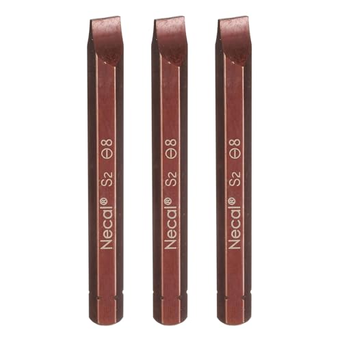 HARFINGTON 3pcs SL8 Slotted Screwdriver Bit 5/16" Hex Shank 80mm/3.15" Length Magnetic Flat Head Hex Bits S2 Steel Screw Driver Bit for Impact Electric Screw Driver Power Tools, Red - color: Red, size: SL8 x 80mm