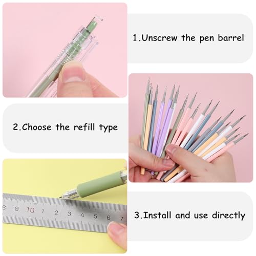 35 Pcs Pen Cutter Tools Knife Pen Craft Cutting Tools Utility Knife Paper Cutter Knifes Fine Art Utility Carving Tool Retractable Hobby Knives with Cutters Head Refills for Diy Scrapbooking