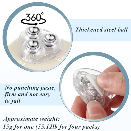 Honoson Self Adhesive Caster Wheels,Clear,3 Steel,16 Pcs - color: Clear, size: 3 Steel