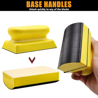 VIBRATITE 9 PCS Contour Sanding Blocks Set, 4 Inch Hand Sander