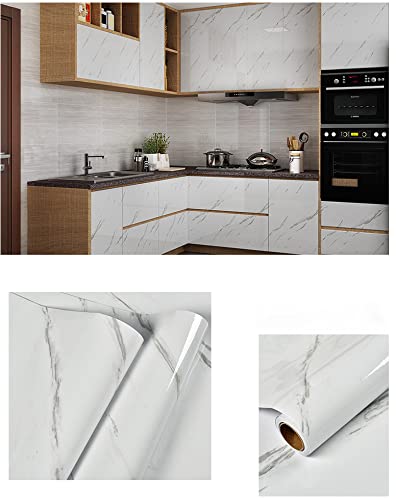 Marble Contact Paper White Peel and Stick Wallpaper 15.8"×197" - size: 15.8" x 197"