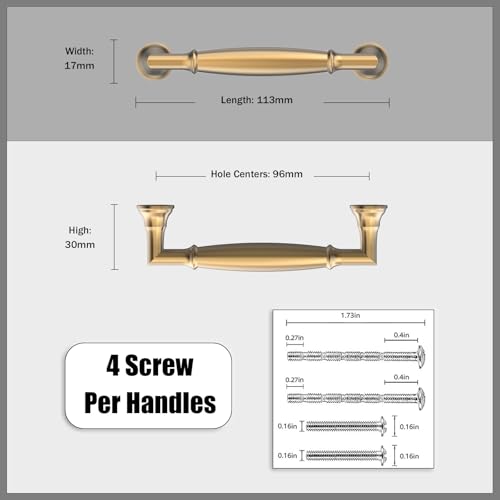 10 Pack Champagne Bronze Cabinet Pulls 3.75 Inch(96mm) Kitchen Cabinet Handles Solid Zinc Alloy Cabinet Hardware Drawer Pulls - color: Champagne Bronze, size: 3.75" Hole Center
