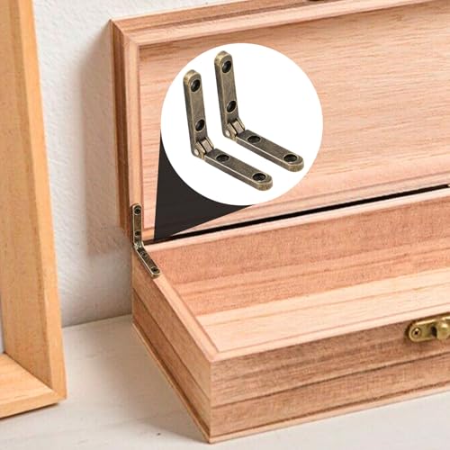 Joez Wonderful 12pcs 90 Degree Hinges, 1.18x1.18in, Bronze - color: Bronze (12 Sets)
