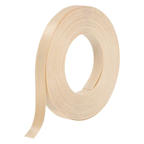 uxcell 0.6" x49 ft Veneer Edge Banding, Pre-Glued Iron on, Birch - color: Birch, size: 0.6" x 49 ft