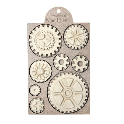 Woodubend WUB0056 Large Pack of Cogs 23x13cmWood Appliques - Heat Bendable & Flexible Onlays - DIY Craft, Furniture & Home Decor - Easy to Apply & Paint - Versatile + Reusable - size: WUB0056