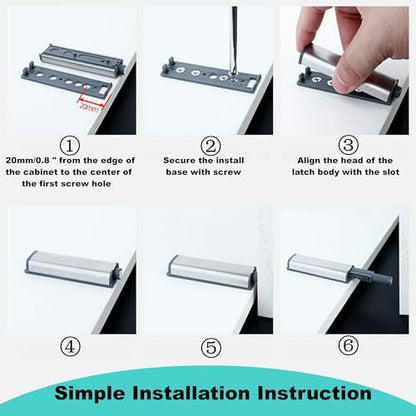 Alise Push Open Catch Magnetic Touch Push Open Latch for Cabinet Door,5Pcs - size: 5 Pack