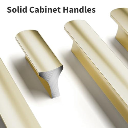 Cobbe 10 Pack Champagne Bronze Cabinet Pulls 6-5/16 inch (160mm) Hole Centers Gold Kitchen Cabinet Handles Drawer Pulls Dresser Handles Cabinet Door Handles Cabinet Hardware - color: Gold 10 Pack, size: 6-3/8" hole center spacing