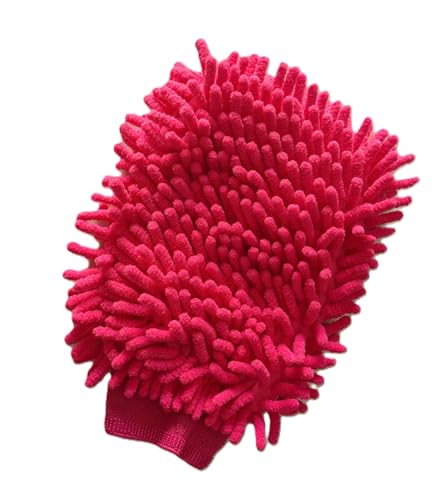 House Cleaning and Car Washing Gloves, Home Dusting Microfiber Mitts, Wash Clean Polish Faster (2-Pack, Pink/Blue) - color: Pink/Blue