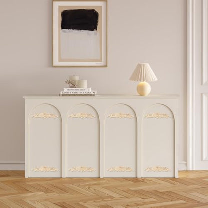 Antrader 4Pcs Wooden Carved Appliques Onlays for DIY Furniture,7.87x1.97in - style: Style 2