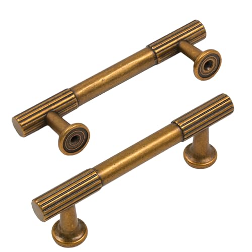 Amerdeco 10 Pack Antique Brass Cabinet Pulls 3" - color: Antique Brass, size: 3"/76MM