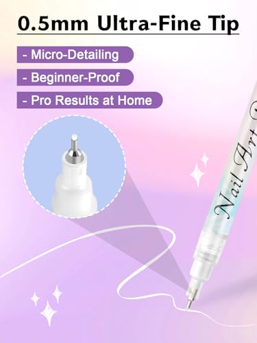 1 PCS White Nail Art Polish Pens Kalolary 0.5mm Nail Art Markers - color: 0.5mm White