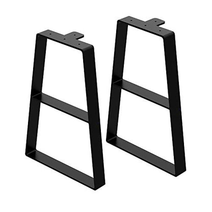 Orgerphy 16” Black Trapezoid Metal Bench Legs (2PCS) | Heavy Duty Furniture Legs for Bench| Mertal Table Legs| Screws and 4pcs Rubber Floor Protectors | Mid Century Modern Desk Legs Furniture Legs - size: 16 Inch