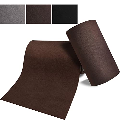 Self-Adhesive Velvet Repair Patches - Flannel Fabric Patch, Microfiber Suede Patches for Clothes, Sofa Repairing, Car Seats, Handbags, Backpacks, Jacket Holes and Tears 2 Rolls - Long Size Brown