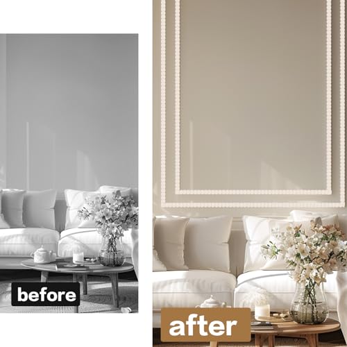 Flexible Molding Trim Peel and Stick-13ft/15mm Bead Mirror Frame Border - color: White