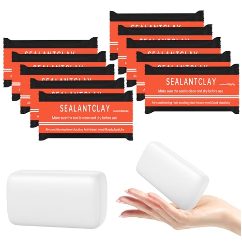 10Pack Waterproof Duct Seal Clay for Wall Hole Repair Quick Mending Putty - - size: 10 pieces of 30g clay white