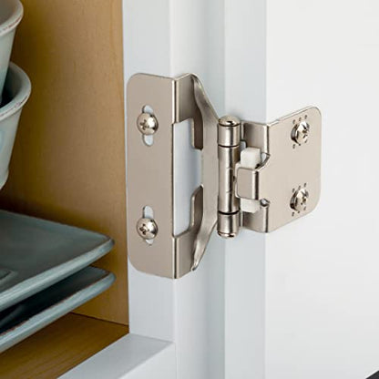 Franklin Brass (10-Count) Self-Closing Cabinet Hinges Semi-Wrap 1/4' Overlay for Cabinet Doors Kitchen/Cabinets/Cupboards/Furniture Satin Nickel H01911K-SN-B (Pack of 10) - size: 1/4" Overlay (Pack of 10)