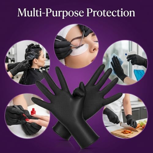 3 Pairs Hair Dye Gloves Reusable Rubber Glove Professional Hair Coloring Accessories Tools Black Washable Home Cleaning Gloves for Home Hair-Salon Barbe Dyeing Coloring Cleaning
