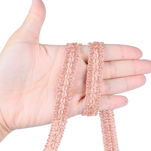 BEL AVENIR Gimp Braid Trim Cord 1.6 cm/0.63 inch Wide, 10 Yard Fabric Trim - color: Pink