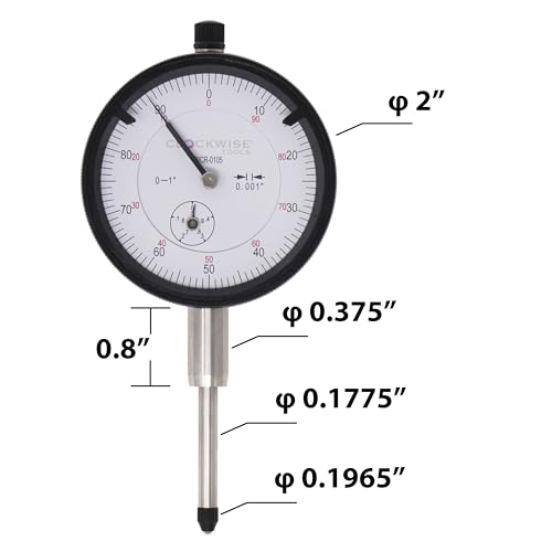 Clockwise Tools Dial Indicator, DICR-0105 0-1 inch - style: 0-1" DICR-0105