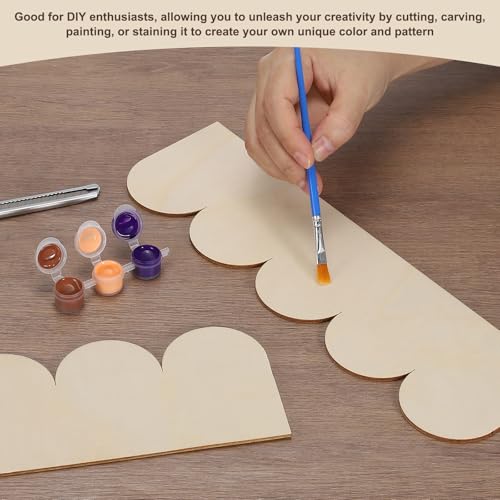 uxcell 6Pcs Decorative Wood Trim, Unfinished Scalloped Wooden Molding Trim for DIY Craft, Home Wall Cabinet Shelf Window Door(11.81" x 2.56") - size: 11.81" x 2.56"