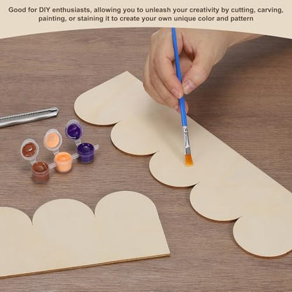 uxcell 6Pcs Decorative Wood Trim, Unfinished Scalloped Wooden Molding Trim for DIY Craft, Home Wall Cabinet Shelf Window Door(11.81" x 2.56") - size: 11.81" x 2.56"