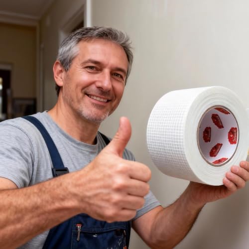 TAPEBEAR Drywall Tape Fiberglass Mesh Tape 6" x 250Feet Self-Adhesive - size: 6" × 250Ft