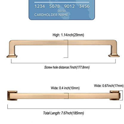 9BUILD 10 Pack 7 Inch Champagne Bronze Cabinet Handles,Kitchen Hardware - color: Champagne Bronze, size: 7"/177MM Hole Center